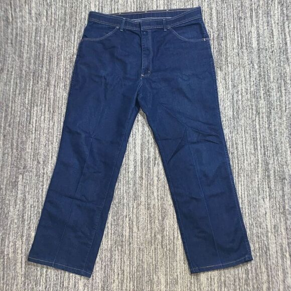 VTG Wrangler Mens Size 38x30 Straight Leg Denim Jeans Blue Medium Wash Pockets‎ - Picture 1 of 5